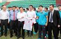 Bộ trưởng, Chủ tịch UBOVN Nguyễn Ngọc Thiện thăm và động viên các đội tuyển bóng đá quốc gia tại Trung tâm đào tạo Mỹ Đình, Hà Nội